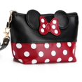 thumbnail image 1 of Disney Mickey Mouse Cosmetic Bags Women Makeup Bag New Cartoon Large Bow Tie Clutch Women Packages PU Leather Bag Handbag gifts Gao Jinjia LED, 1 of 2