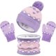 thumbnail image 1 of Morado 2 a 6 Años Juego de Gorro, Bufanda y Guantes 3 en 1 para Niños - Gorro de Punto con Forma de Diamante en Polar Grueso de Punto Térmico - para Niños Accesorios de Invierno para Bebés Rojo Verde, 1 of 5