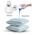 thumbnail image 6 of Waterproof Outdoor Throw Pillows with Inserts 16"x16", Blue Striped Soft Decorative Pillowcases for Couch Bedroom, Rustic Farmhouse Stripes Pillow Covers for Sofa Living Room, 6 of 8