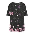 thumbnail image 3 of Oplxuo Womens Plus Size Tops Summer Casual Floral Print Shirts Short Sleeve Crew Neck Blouses Flowy Pleated Tunics, 3 of 4