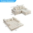 thumbnail image 2 of ijuicy Modular Floor Sofa Bed, 6-Piece Sectional Sleeper Sofa with Storage Pocket & Pillows, Chenille Foldable Boneless Couch, No Assembly, Beige, 2 of 7
