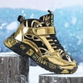 thumbnail image 5 of lnmuld Kids Boots Girls Winter High Top Thickened Warm Leather Shiny Fashionable Snow Boots Non Water Proof Girls and Boys Little Kid and Big Kid Children Cotton Shoes Size:2, 5 of 8