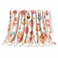 thumbnail image 2 of Ribboned Cakes Gift Boxes Cupcakes And Macarons, Soft Flannel Blanket with Celebration decorative motif Watercolor Print, Housewarming Gift and Home Decor for Bedroom and Living Room, 2 of 7