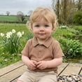 thumbnail image 3 of Splozh Toddler Boy Shirts 6 12 18 24 Months 2T 3T 4T Basic Crewneck Solid Color Shirts Summer Casual Outfits Toddler Boy Short Sleeve Shirt,Khaki,2-3 Years, 3 of 6