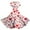 Wine, variant on LWavelet Valentine's 2026 Crochet Texture Heart & Flower Dress for Women, V-neck Short Sleeve Fitted Waist Flared A Line Sundresses Watermelon Red L