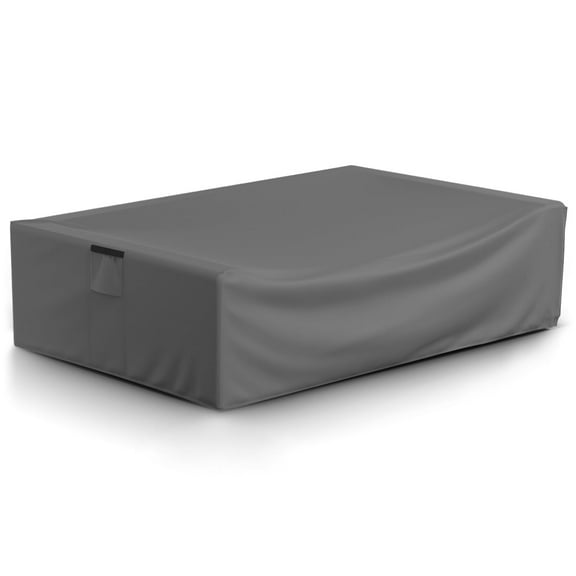 Patio Sectional Sofa Cover with Windproof Straps, Heavy Duty Waterproof Furniture Cover for Modular and Corner Couches, 128"L x 83"W x 28"H,Gray