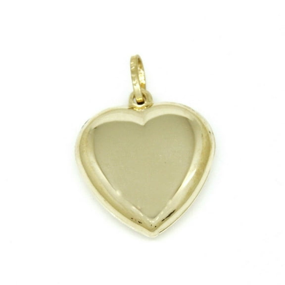 New 14k yellow Gold shiny 3D Heart pendant charm fine gift jewelry for women 3g