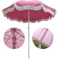 thumbnail image 6 of Boho Beach Umbrella with Fringe Pink Patio Umbrella 6.5ft Portable Outdoor Umbrella for Table Tilt Pool Umbrella Rainproof Holiday Umbrellas Patio Parasol with Carry Bag UV Protection, 6 of 7