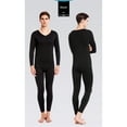 thumbnail image 3 of Homenesgenics Thermal Underwear Long Underwear 2-Piece Set Men's Casual Thermal underwear Middle Collar Pure Color Warm Clothing Suit Clearance, 3 of 3