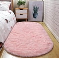 thumbnail image 4 of ANITYSO Pink Fluffy Area Rug Oval 31 x 63" Soft Shaggy Plush Absorbent Non Slip Carpet for Bedroom Living Room, 4 of 7