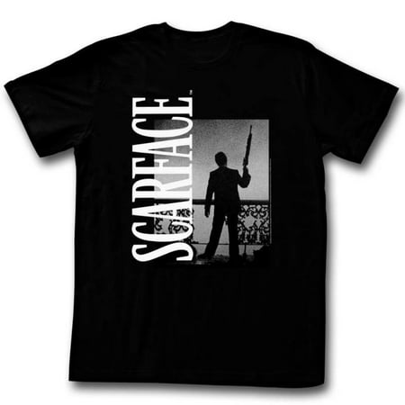 Scarface 1980's Gangster Crime Movie Tony Montana Balcony Poster Adult TShirt 4X