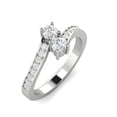 thumbnail image 2 of 0.75ctw Diamond Two Stone Ring in 10k White Gold (G-H, I2-I3, 0.75ctw), 2 of 2