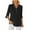Black, variant on yillto Women Chiffon Blouse 3/4 Sleeve V Neck Buttons Loose Shirts Causal Business Work Office Tshirts