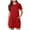 Red, variant on Womens Short Sleeve Mini T-Shirt Dress Workout Sport Tennis Athletic Dress With 2 Pockets