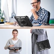 Cases for iPad 10.2 inch 9th/8th/7th Generation, Shockproof Full Body Protective Cover with 360° Hand Strap & Stand, Pencil Holder, Heavy Duty & Durable, Black