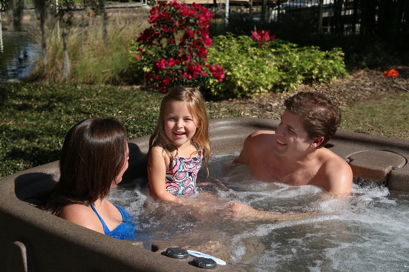 Select 400 4-Person Stainless 20-Jets Plug and Play Hot Tub with LED Waterfall in Keystone