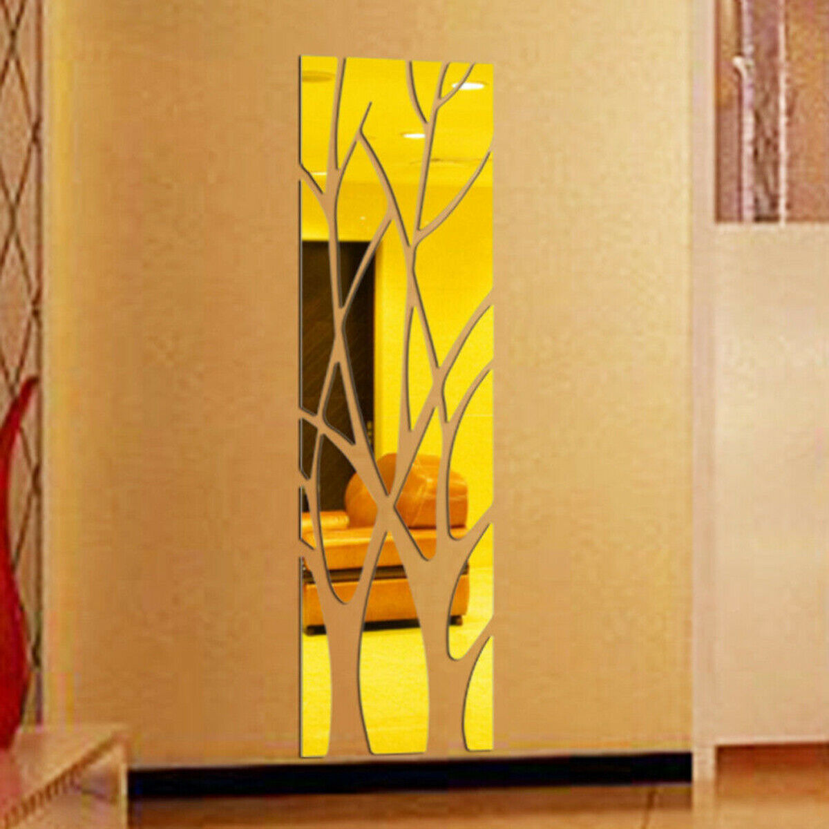 3D Mirror Sun Art Removable Wall Sticker Acrylic Mural Living Room Decoration CB