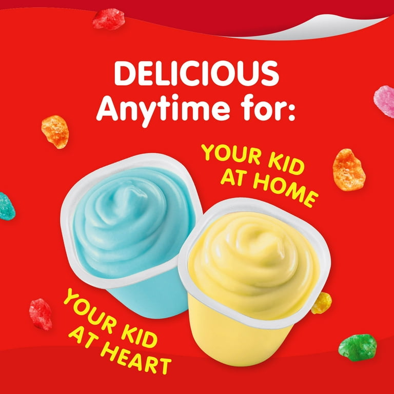 4 pack) Snack Pack Post Fruity PEBBLES Flavored Pudding Cups 3.25