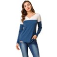 thumbnail image 1 of Unique Bargains T-Shirt Casual à Manches Longues à Col en V pour Femmes, 1 of 4