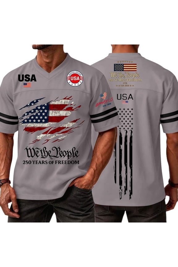 250 Year American Anniversary Graphic Tees Mens Crew Neck Short Sleeve United States 250th Anniversary Shirts Red White Blue American Flag Liberty Fourth Of July T Shirt Gray XS