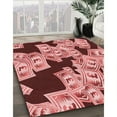 thumbnail image 3 of Ahgly Company Machine Washable Indoor Square Transitional Pastel Pink Area Rugs, 4' Square, 3 of 7