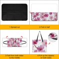 thumbnail image 4 of Pink Cherry Blossoms White Background Floral Pattern Picnic Blanket Waterproof Outdoor Beach Blanket Hand-held Pad Suitable for Travel, Camping, Beach, Family Gatherings, 4 of 8