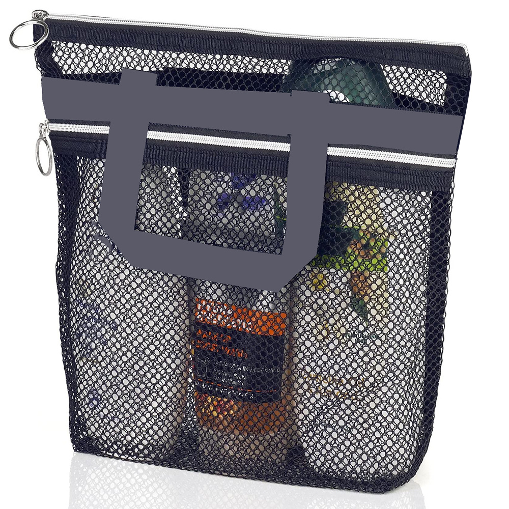 Mesh Shower Tote Bag Portable with Handle Bath Organizer for Travel