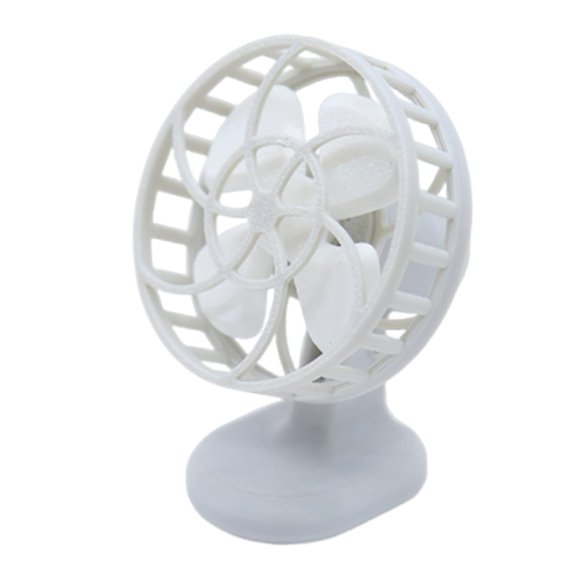 Ventilador en miniatura para casa de muñecas a escala 1/12, decoración para casa de muñecas, muebles de simulación para casa de muñecas Gris