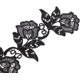 thumbnail image 2 of Zhuge Apliques de encaje negro boho con motivos florales, apliques de flores bordados, manualidades de costura, 2 yardas, 2 of 5