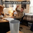thumbnail image 2 of HOLDN’ STORAGE Small Trash Can with Open Top for Compact and Tight Spaces – 1.58 gal Capacity, Silver Brushed, 2 of 8