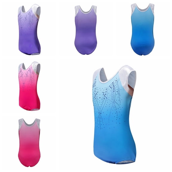 Forzero Sleeveless Diamond Bright Pattern Body Suit Ballet Gymnastics Gradient Color Practice Dance Practice Clothes European American