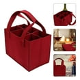 thumbnail image 6 of Wine Basket Wine Carrier 6 Bottles Felt Wine Tote Bag with Divider Compartment, 6 of 6
