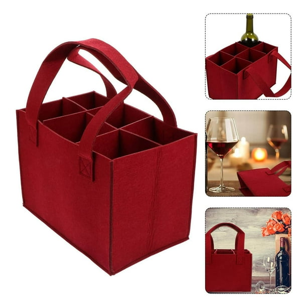 Bolsa térmica de vino aislante para 6 botellas - Estuche de viaje con separador para picnic, playa y fiesta - 25x18x16cm
