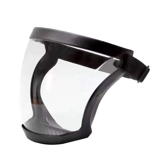 Xinwanna Full Face Shield Transparent Anti-Fog Protective Face Shield with Adjustable Band Reusable High-Definition Plastic Face Guard for Adults (Black)