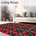thumbnail image 2 of ODIKA 3'x5' Machine Washable Non-Slip Area Rug, Rustic Winter Tartan Flooring Protection Merry Celebration High Traffic Rug with Pad, Red, 627569, 2 of 8