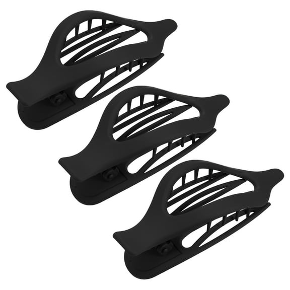Unique Bargains 3pcs Plastic Hair Claws Hair Clips Hair Barrettes for Women Black 4.69''x1.89''x1.02''