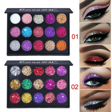 Outtop 2Pcs Shimmer Glitter Eye Shadow Powder Palettes Matte Eyeshadow Cosmetic