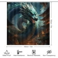 thumbnail image 2 of Abstract Dragon Shower Curtain Sets for Bathroom, 4 Pieces Retro Background Fantasy Animals Bathroom Decor Set Waterproof Shower Curtains with 12 Hooks Toilet Lid Rug and Bath Mat, 2 of 8