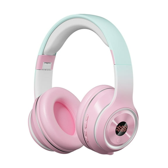 CXALSSY X3 Active Noise Cancelling Headphones, Over-Ear Headphones with Mic for Kids/Adults/Teen/School/TV, Pink