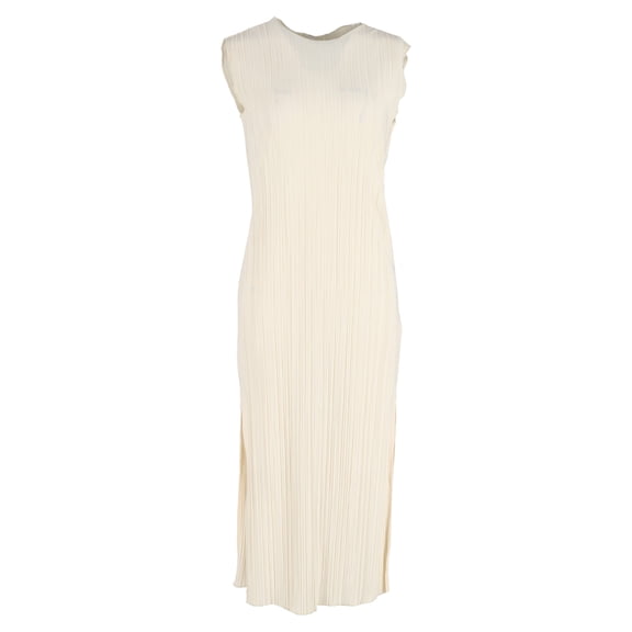 Pre-Owned Anine Bing Melanie Pleated Midi Dress in Ivory Polyester