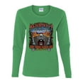 thumbnail image 2 of Main Street of America Route 66 Bike Motorcycle Cars and Trucks Womens Graphic Long Sleeve T-Shirt, Kelly, Small, 2 of 3