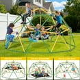 thumbnail image 5 of GIKPAL Climbing Dome, 10FT Dome Climber with Hammock & Swing Set for Kids Outdoor Play Equipment, Supports up to 1000lbs Jungle Gym, Anti-Rust, Easy Assembly,Yellow+Green, 5 of 10