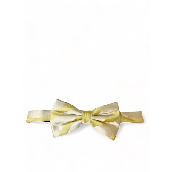 Gold Striped Silk Bow Tie