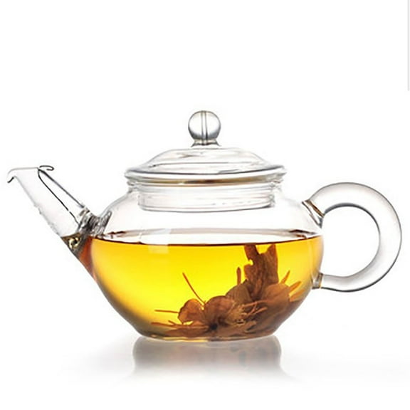 250ml One Cup of Tea Clear Small Glass Teapot Stainless Steel Wire Strainer Lid Heat Resistant Tea pot