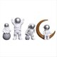 thumbnail image 3 of 4 Piezas Figura de Astronauta Estatua Estatuilla Escultura de Astronauta Juguete Educativo Escritorio Decoración del Hogar Modelo de Astronauta Plata, 3 of 5