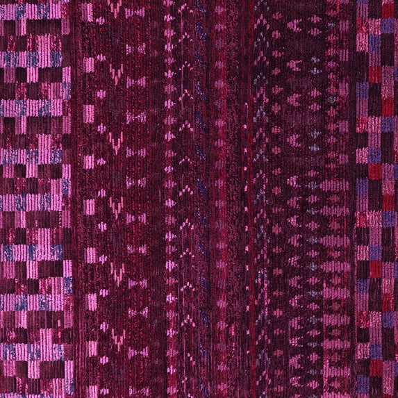 Ahgly Company Indoor Square Abstract Pink Modern Area Rugs, 8' Square