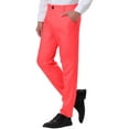 thumbnail image 5 of Unique Bargains Men's Business Pants Classic Fit Solid Color Suit Trousers with Pockets 34 Light Red, 5 of 6