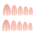 thumbnail image 5 of Simple solid-color press-on nails, nude apricot pink gel nail tips, short almond wearable false nails, 5 of 5