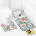 thumbnail image 4 of Rose Flowers Bathroom Rugs Set 2 Pieces, Bathroom Set - Quick Drying Bath Mat And U-Shaped Toilet Rug, Water Absorbent Bath Carpet For Bedroom Floor Living Room, Machine Washable, 4 of 6