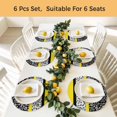 thumbnail image 5 of Black Yellow Round 15 Inch Placemats Set of 4, Garden Floral Stripe Aesthetic Flower Boho HeatResistant Non Slip Place Mats for Dining Table, Wipeable Braided Kitchen Table Mats for Housewarming, 5 of 9